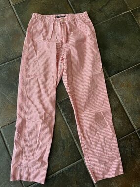 Brandy Melville red white striped crop pants XS indie coastal preppy girl style
